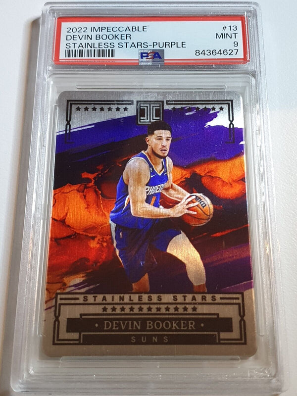 2022 Impeccable Devin Booker #13 PURPLE /49 Stainless Stars PSA 9 (POP 1)