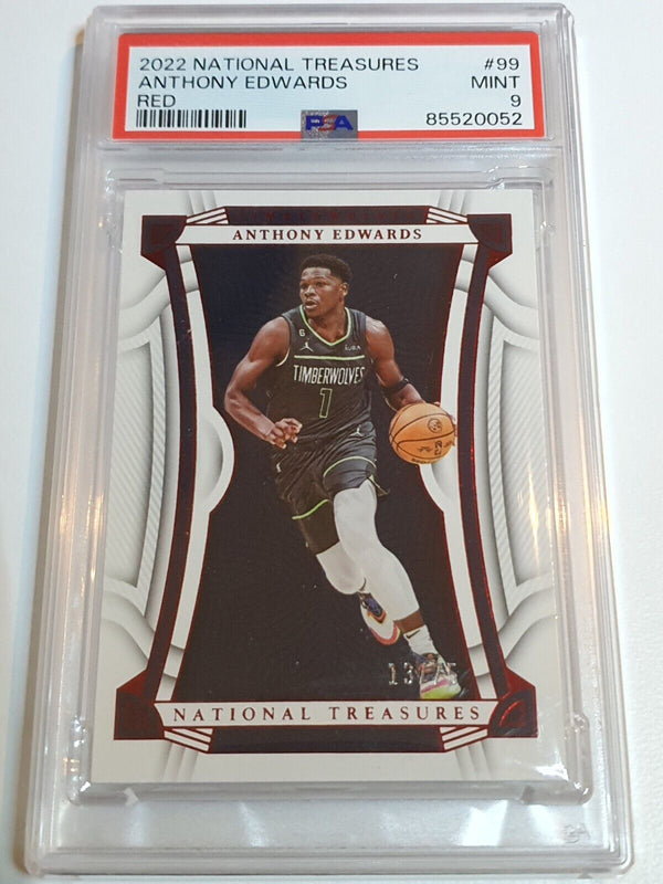 2022 National Treasures Anthony Edwards #99 RED /75 Edition - PSA 9 (POP 1)