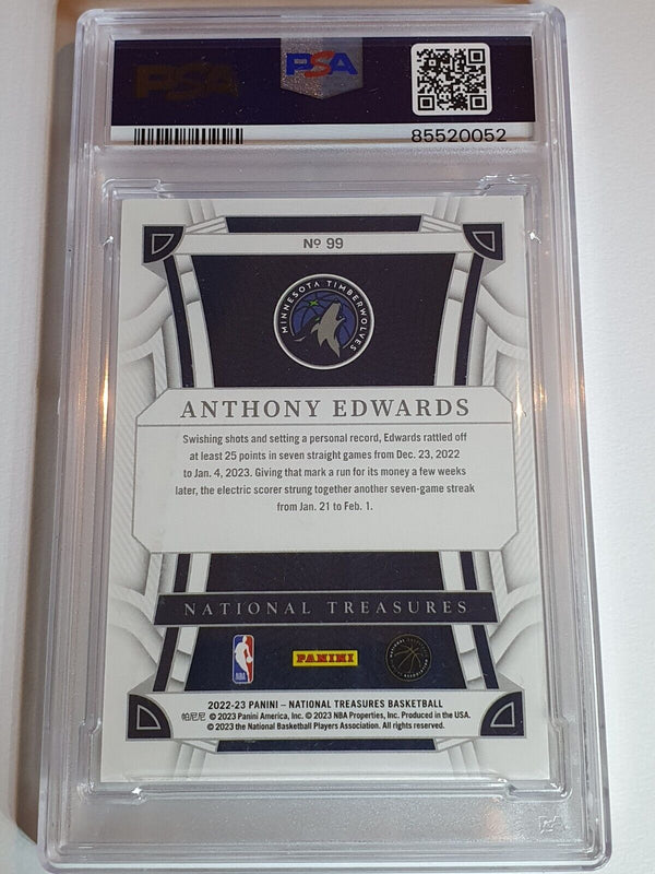 2022 National Treasures Anthony Edwards #99 RED /75 Edition - PSA 9 (POP 1)