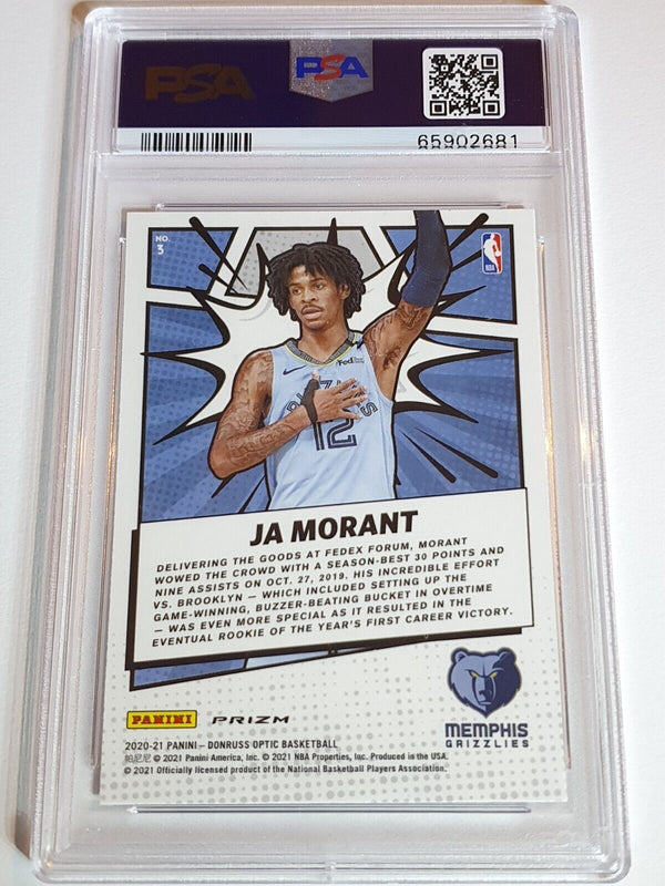 2020 Panini Donruss Optic Ja Morant My House #3 PURPLE HOLO - PSA 9 (Low POP)