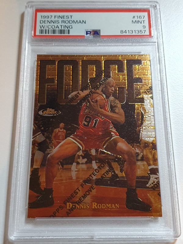 1997 Finest Dennis Rodman #167 With Coating - PSA 9 (POP 5)