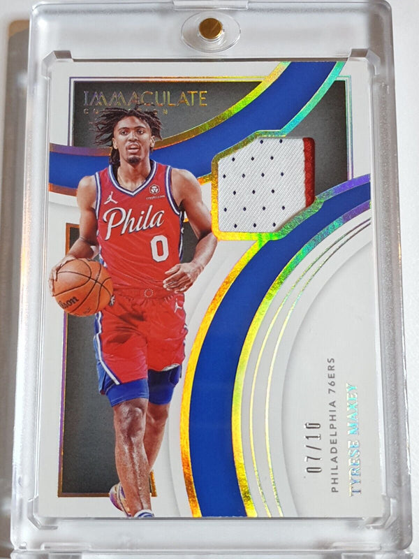 2020 Immaculate Collection Tyrese Maxey #PATCH GOLD /10 Game Worn Jersey - Rare