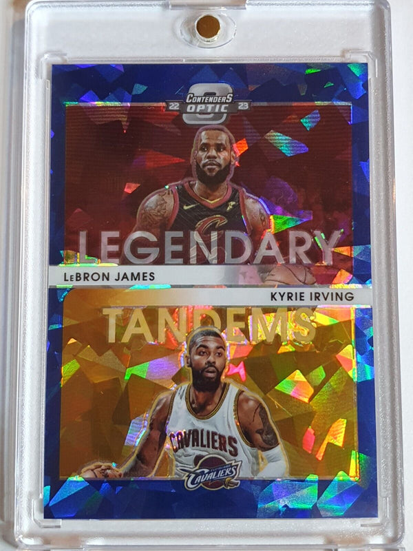 2022 Contenders Optic LeBron James  Kyrie Irving #19 BLUE CRACKED ICE /75 Holo