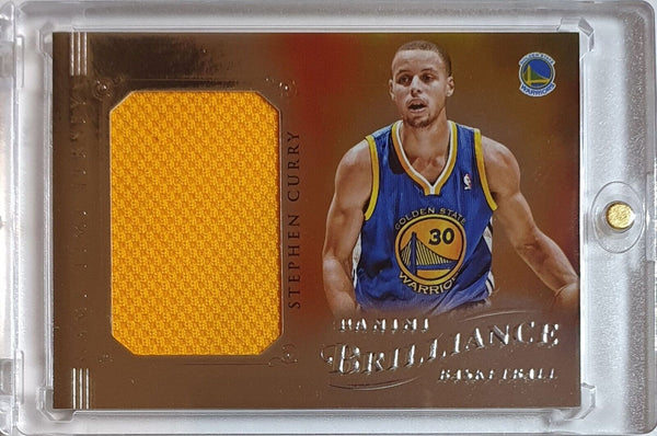 2012 Panini Brilliance Stephen Curry #PATCH Game Worn Yellow Jersey - Rare