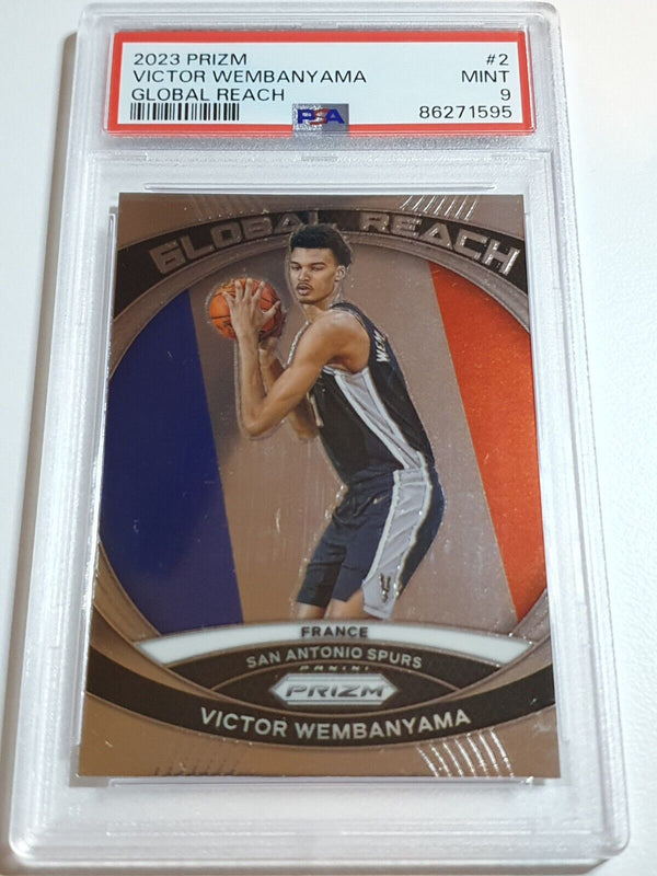 2023 Panini Prizm Victor Wembanyama Rookie #2 Global Reach RC - PSA 9 (Low POP)