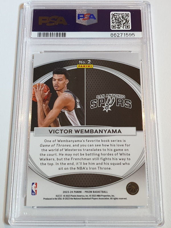 2023 Panini Prizm Victor Wembanyama Rookie #2 Global Reach RC - PSA 9 (Low POP)