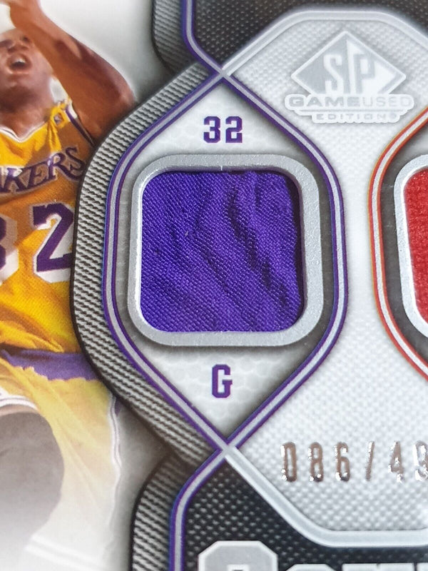 2009 SP Game Used Michael Jordan Magic Johnson #PATCH /499 Dual Jerseys - PSA 9
