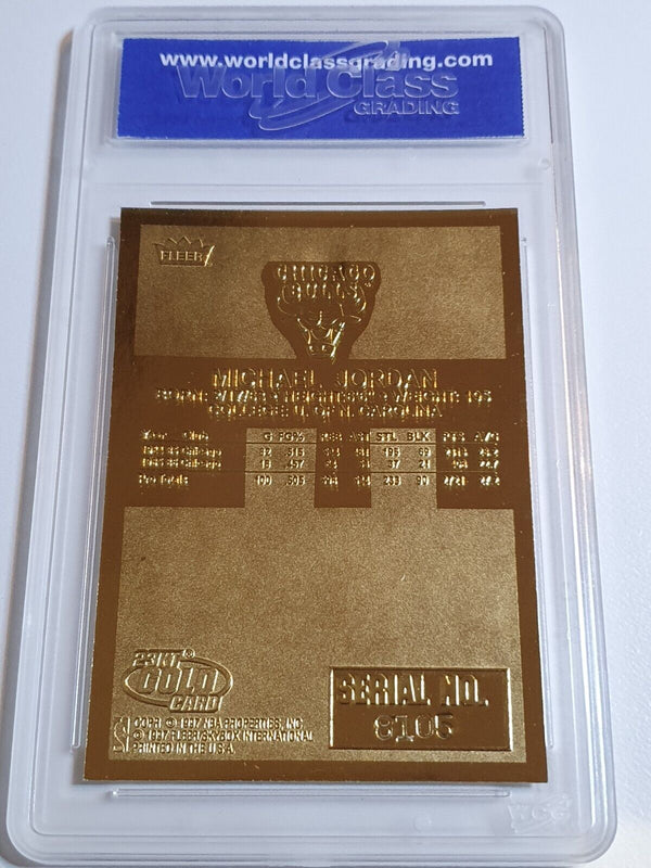 1996 Fleer 23KT Gold Michael Jordan Feel the Game RC Design - Gem Mint 10