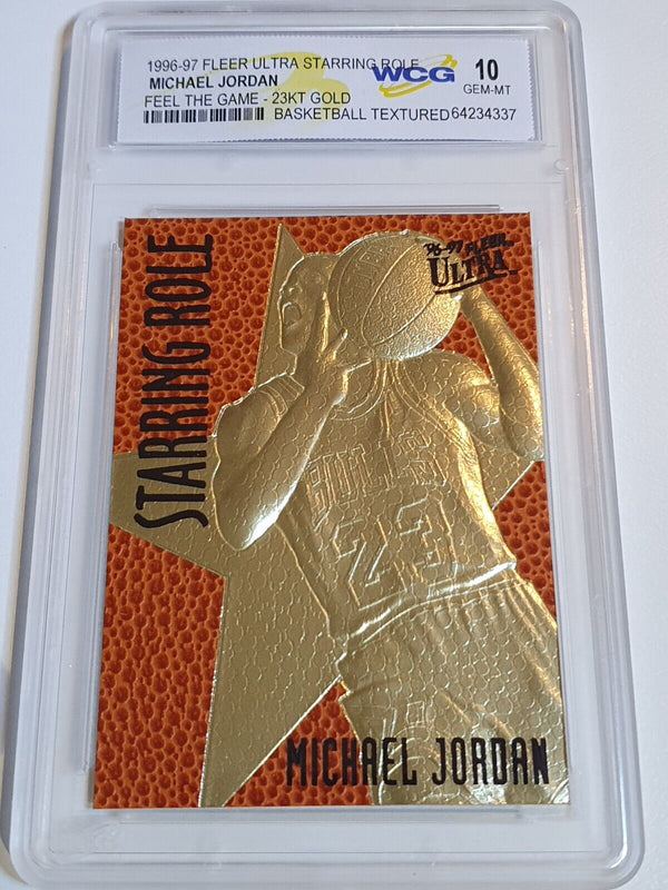 1996 Fleer Ultra 23KT Gold Michael Jordan FEEL THE GAME - Gem Mint 10