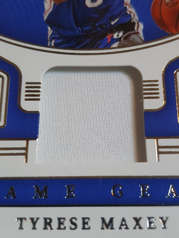 2022 Panini National Treasures Tyrese Maxey #PATCH /99 Game Worn Jersey - Rare