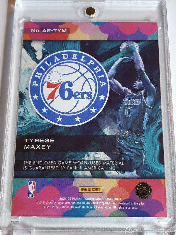 2021 Panini Court Kings Tyrese Maxey #PATCH Game Worn Jersey - Rare