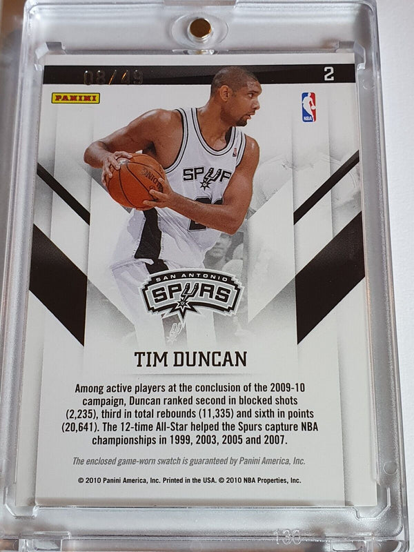 2010 Panini Prestige Tim Duncan #PATCH /49 Game Worn Jersey - Ready to Grade