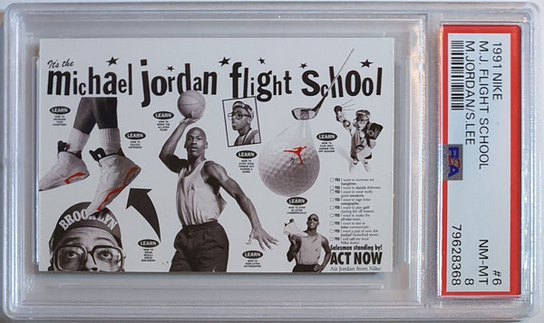 1991 Nike Michael Jordan & Spike Lee #6 M.J. Flight School - PSA 8 (LOW POP)